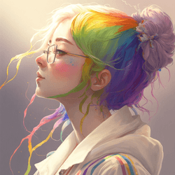 Rainbow hair girl collection image