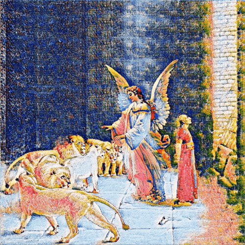 Daniel in the lions pit