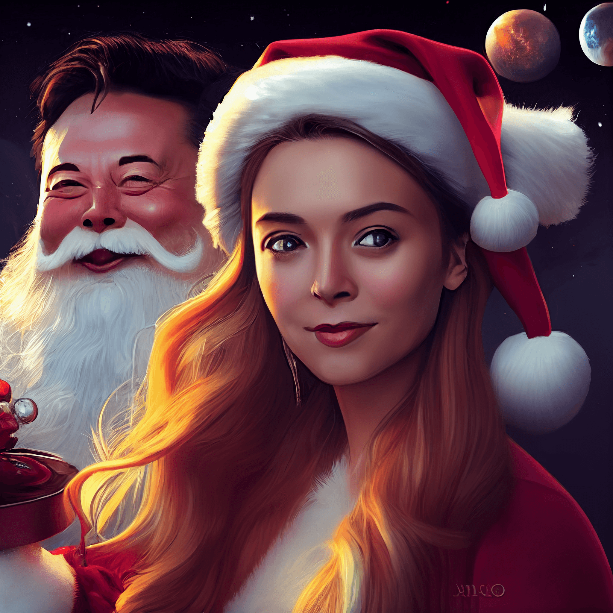 🎅 💃 Beauty Queen with Santa Claus 💃 🎅