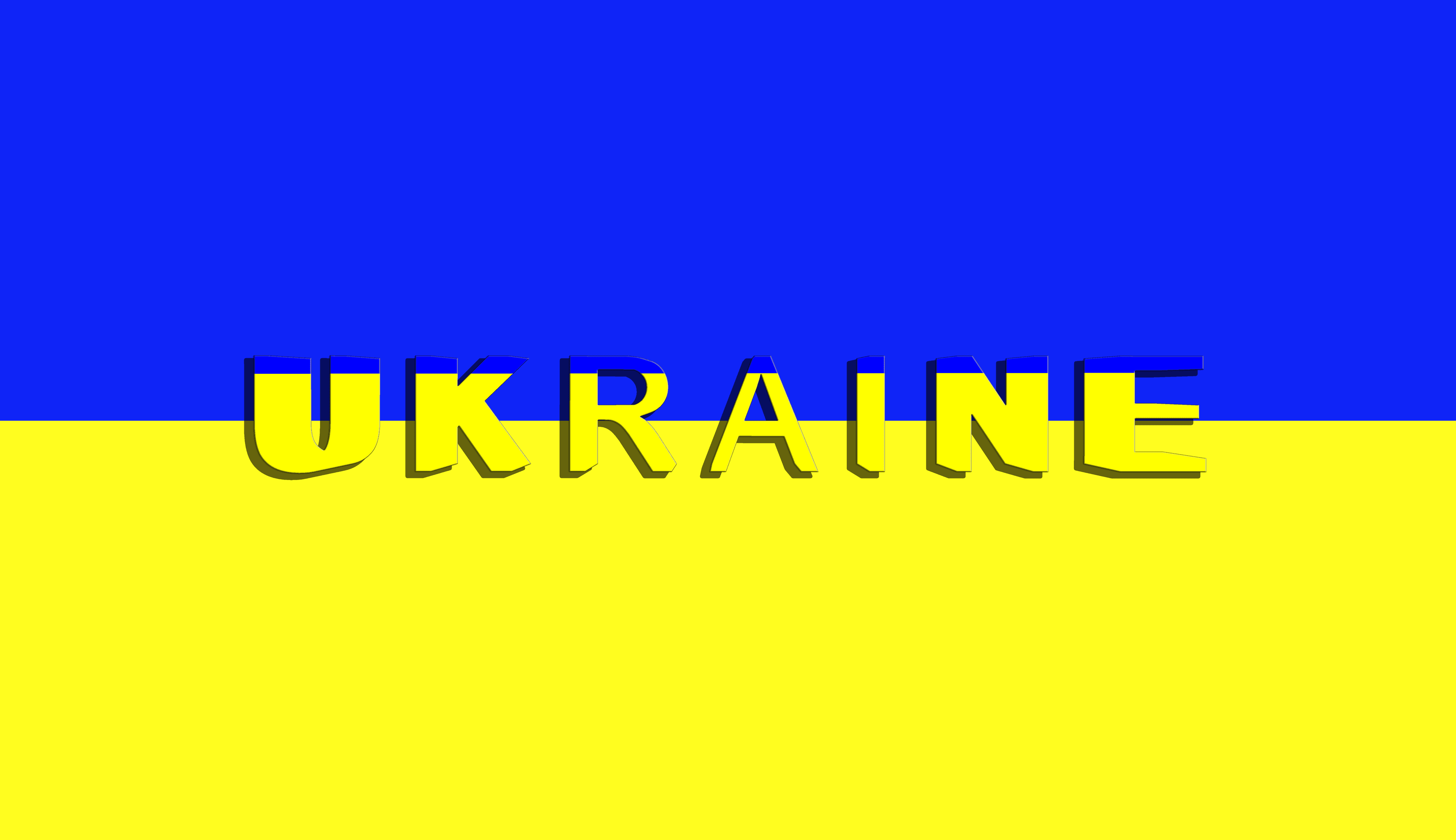 Flag of Ukraine with text "Ukraine"