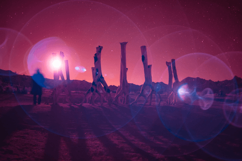 Circle of Abstract Ritual, Infrared Light Painting