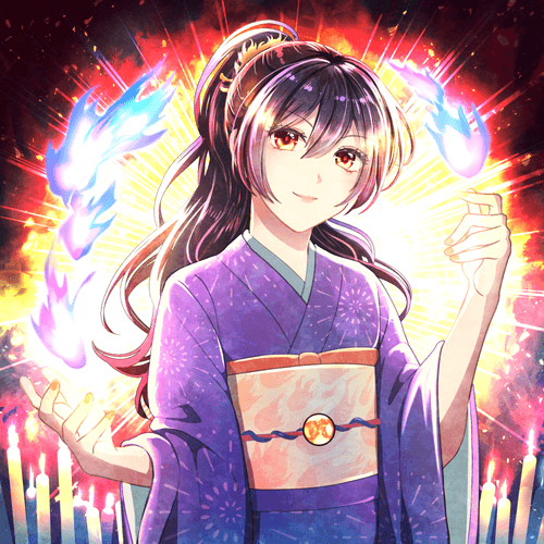 Flame with girl