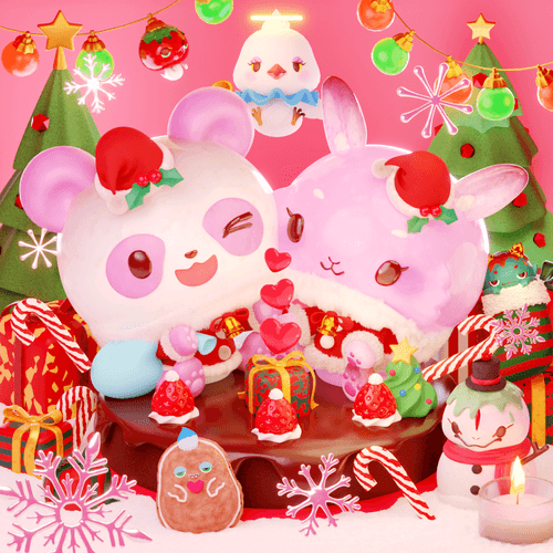 CNPcake #00463 XmasLovers-Leelee Pink Santa x Luna Pink Santa
