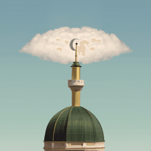 A Mosque Near The Clouds 