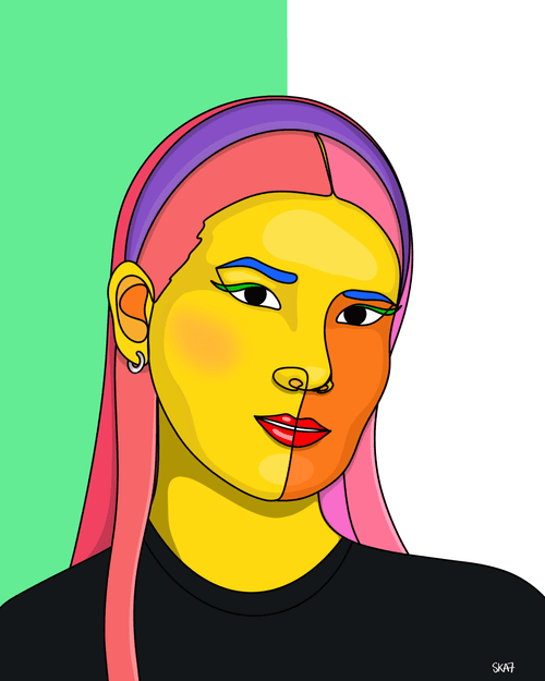 Neo-Pop Cubist Woman №35 : Mich