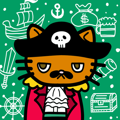 moody  cats #89 "pirate"