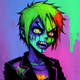 Cartoon Zombie (Bright Acid Colors)
