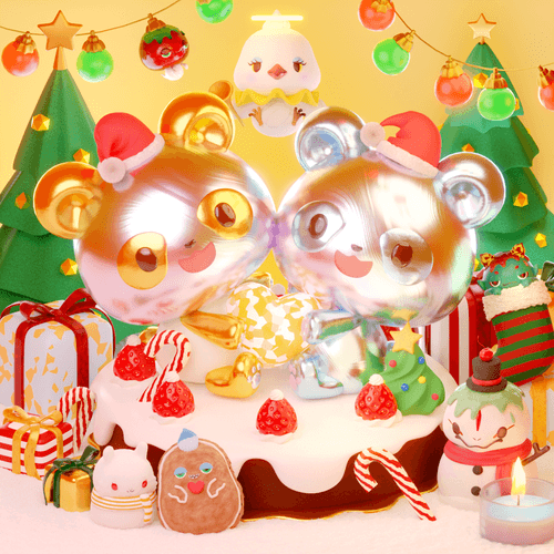 CNPcake #00464 XmasLovers-Leelee GoldenPearl x Leelee SilverPearl