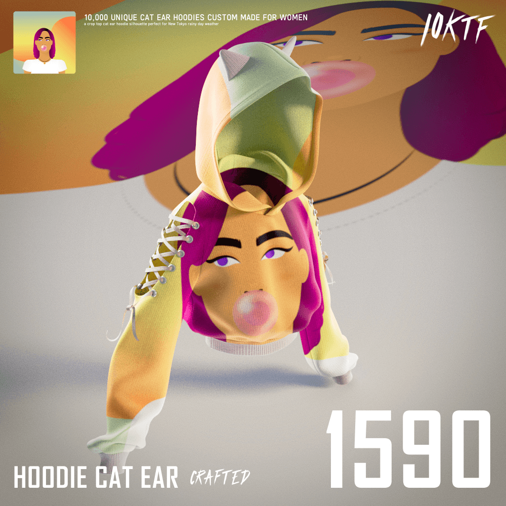 World of Cat Ear Hoodie #1590