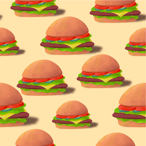 Hamburger - All over Pattern