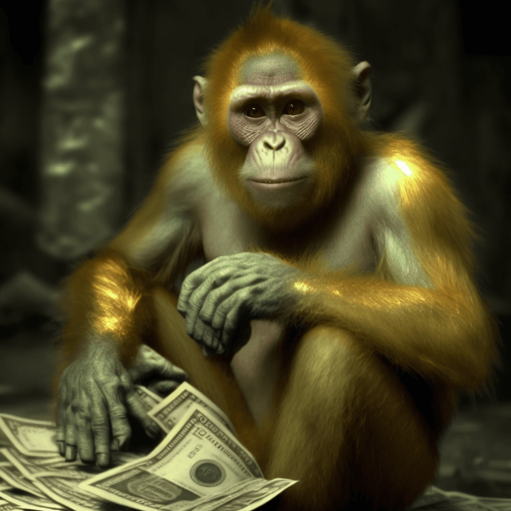 Gold monkey for good luck Monkeys2386993864 OpenSea