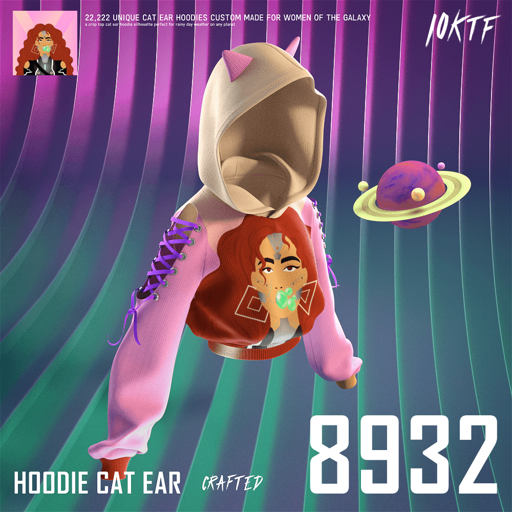 Galaxy Cat Ear Hoodie #8932