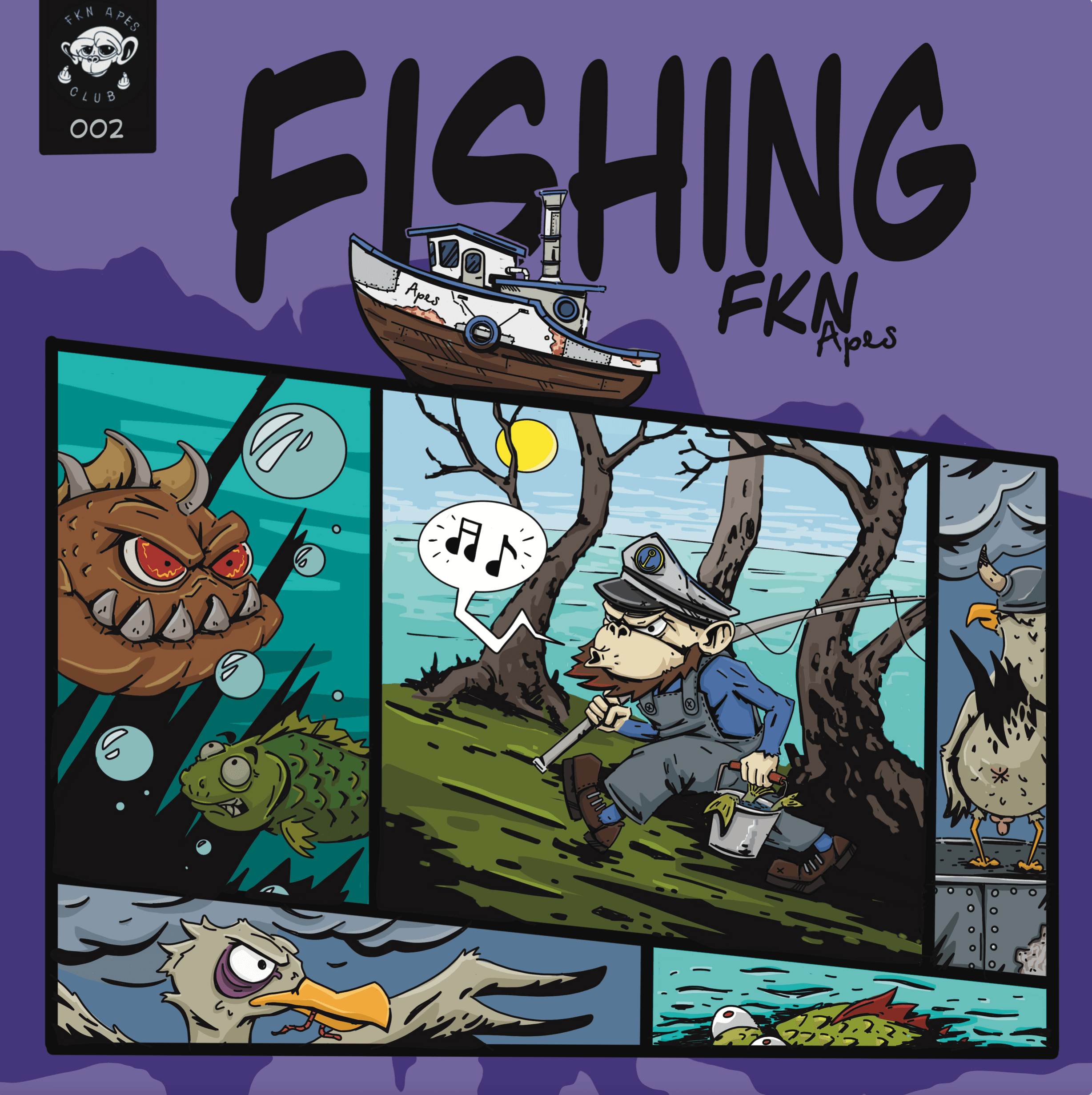 Fkn Apes Comics #2 "Fishing"
