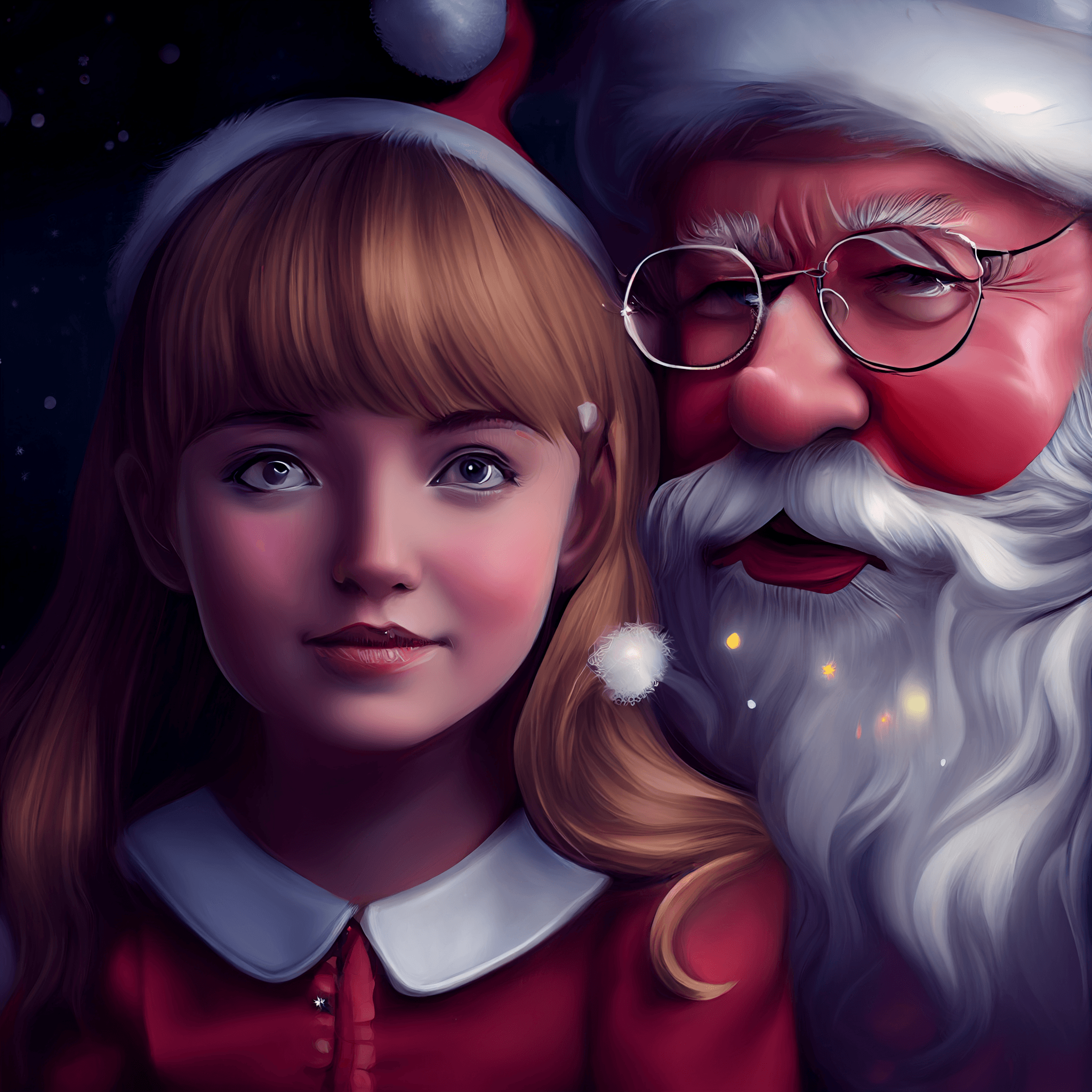 🎅 💃 Cute Baby Girl with Santa Claus 💃 🎅