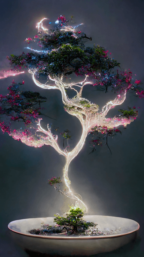 The Heavenly AI Bonsai Tree