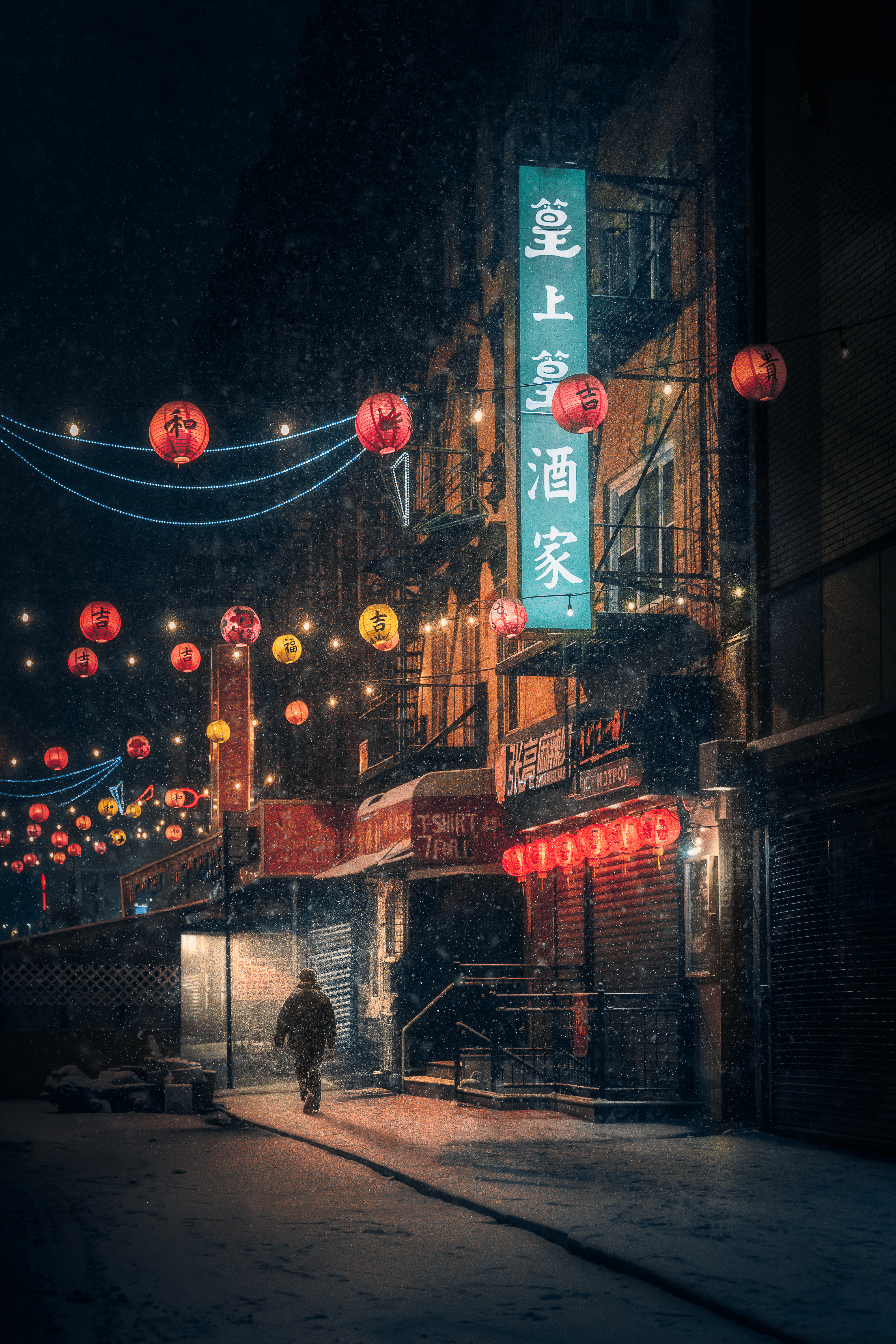 A Wintry Night in Chinatown by Mindzeye