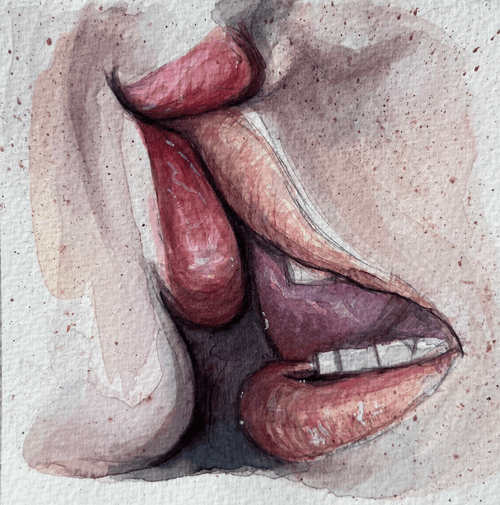 Watercolor lips