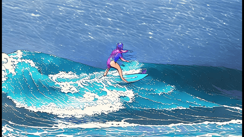 Gnarly Collab: Surfer @mari.salles_, AI Digital Art @jmmmmmmmmmp, Music Singela @lea_blua, original images @itamarguima