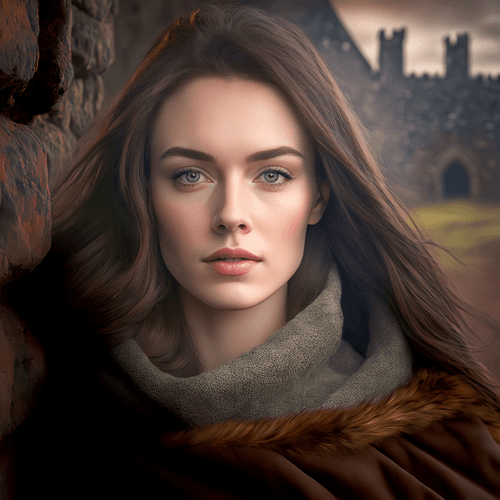 Lady in the Scottish Highlands. 