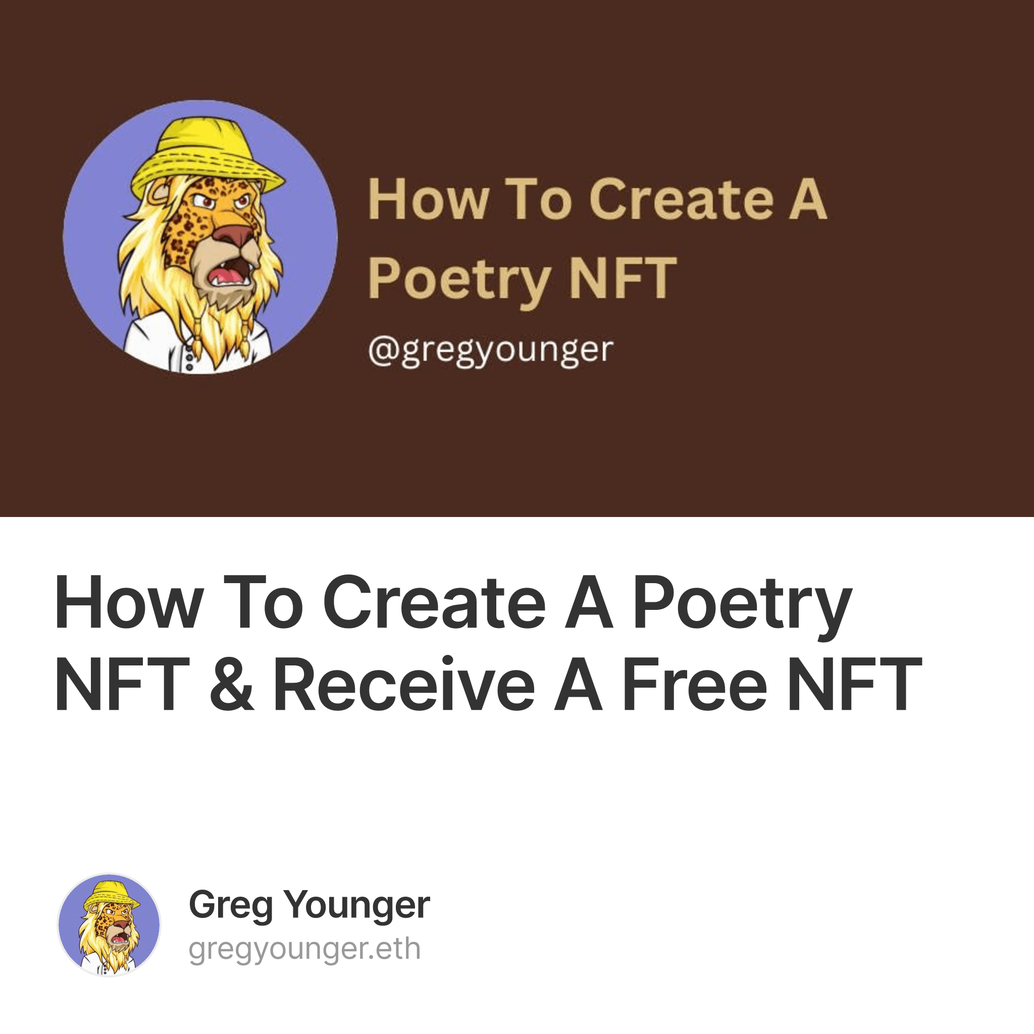How To Create A Poetry NFT & Receive A Free NFT 8/10