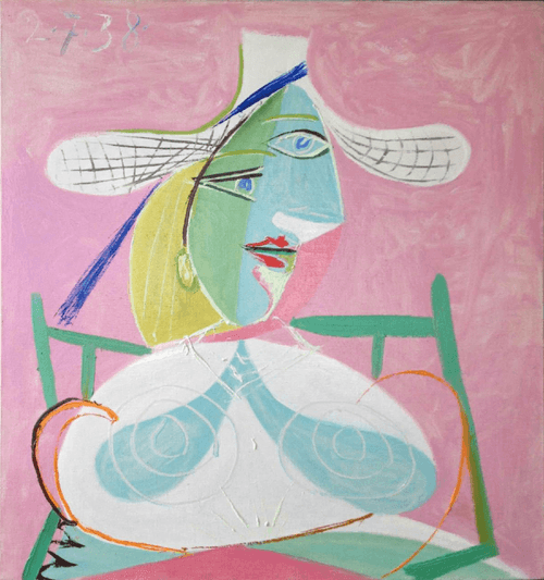 Femme Assise Au Chapeau De Paille - Pablo Picasso