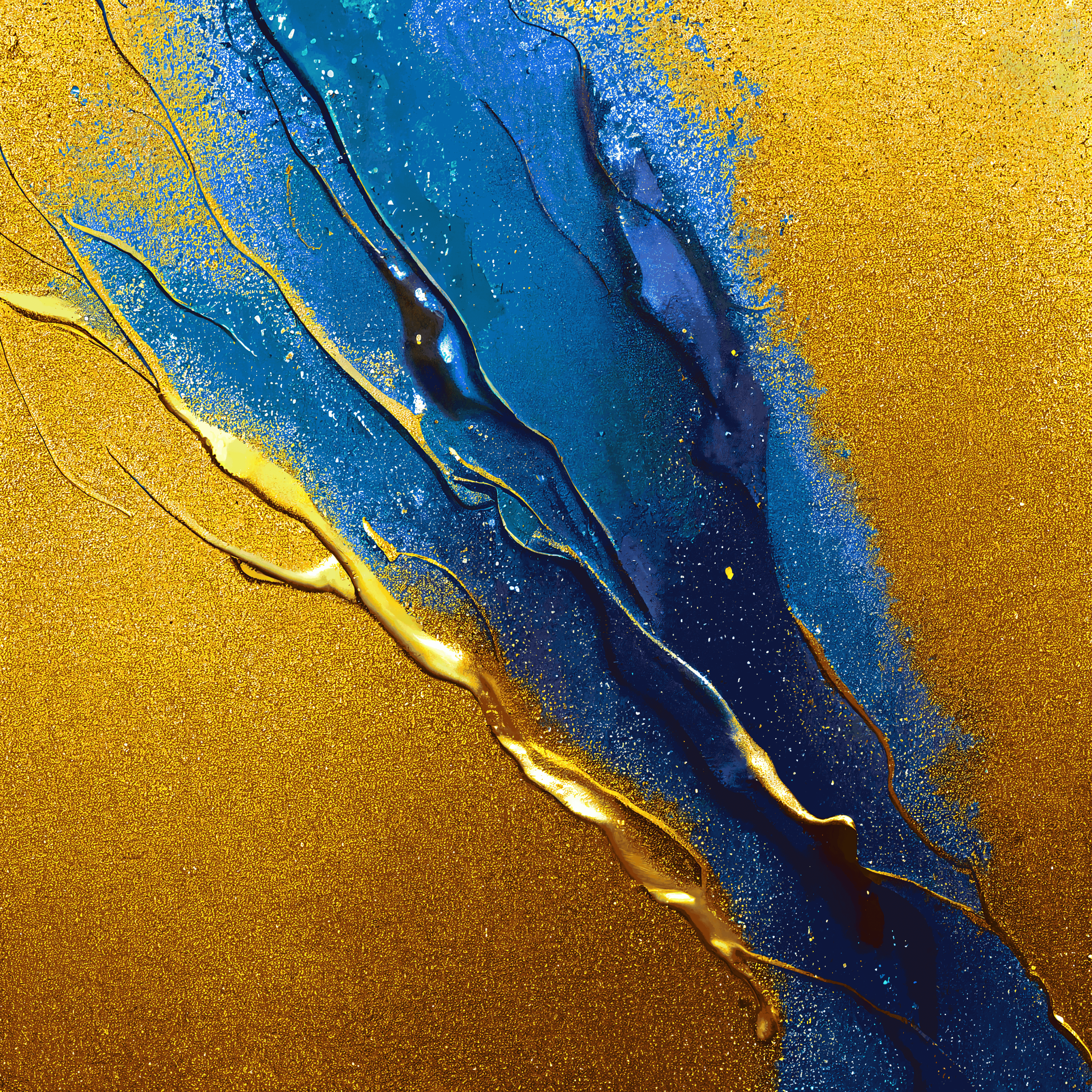 Sparkling Gold and Blue