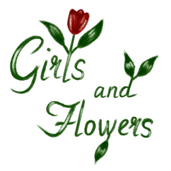 Girls  and flowers collection image