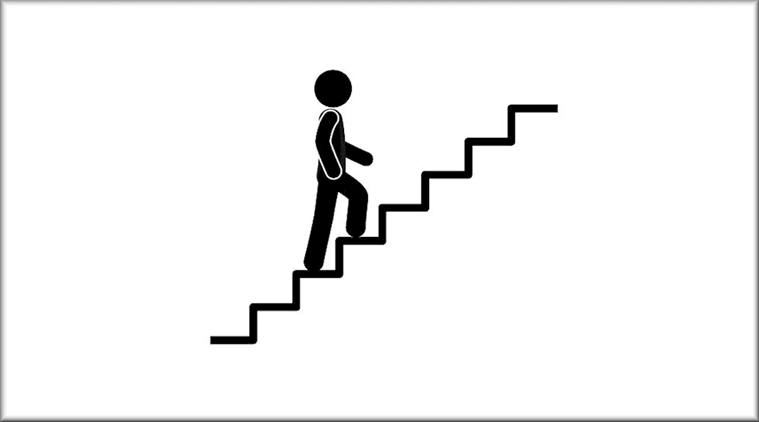 Не толкать впереди идущих по лестнице. Ступени вверх. Лестница Графика. Человечек идет по лестнице. Человечек на лестнице.