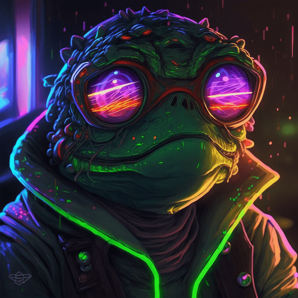 Cyberpunk Pepe Frog #37 - PFP Cyberpunk Pepe Frog | OpenSea