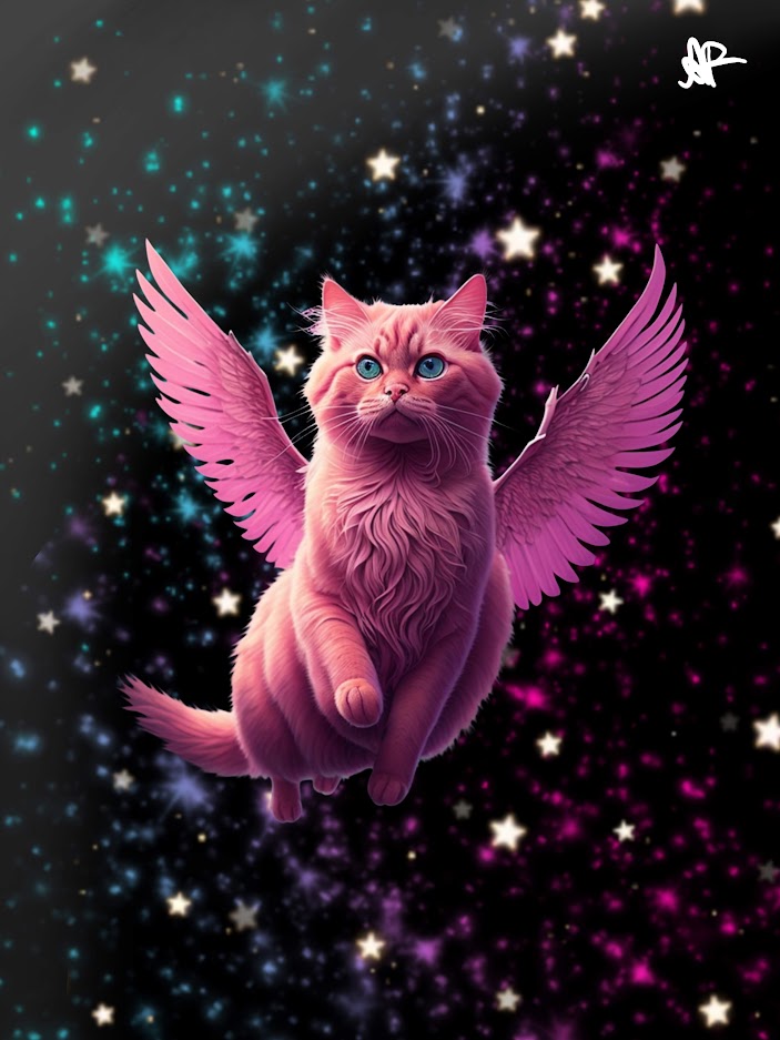 Pink Winged Feline NO1