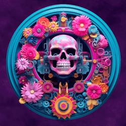 Vaporwave Clock Skull collection image