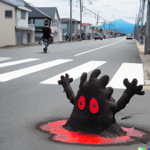 Monsters crossing the street