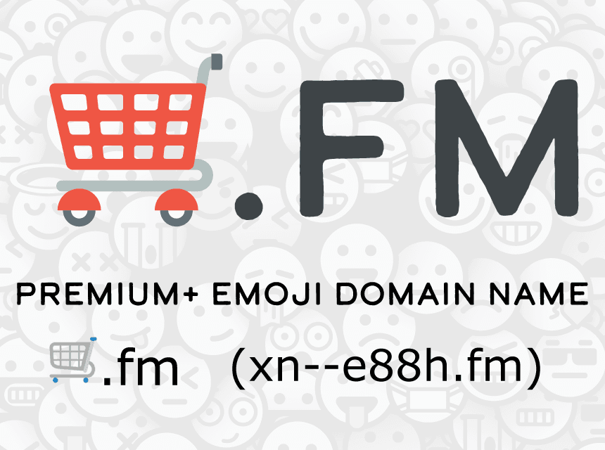 🛒.FM Premium+ Emoji Domain Name