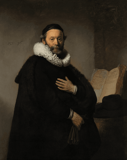 Portret van Johannes Wtenbogaert - Rembrandt van Rijn