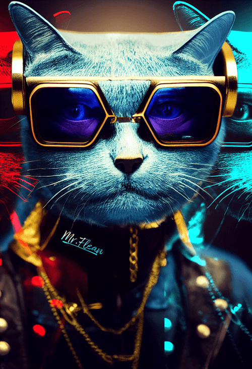 Cyberpunk Blue Cats