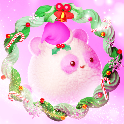 CNPcake #00496 Leelee MofuMofu Pink - Colorful Santa