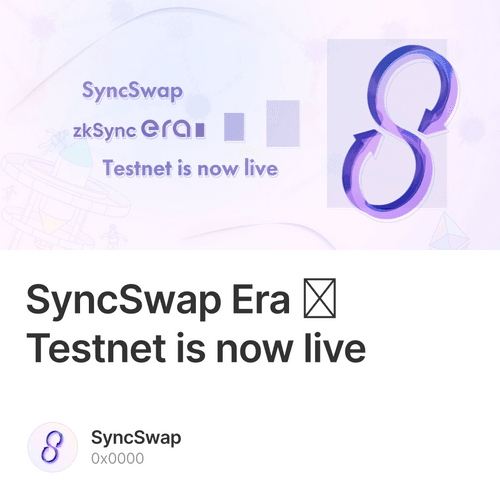 SyncSwap Era ∎ Testnet Is Now Live 6913/10000 - SyncSwap Era ∎ Testnet ...