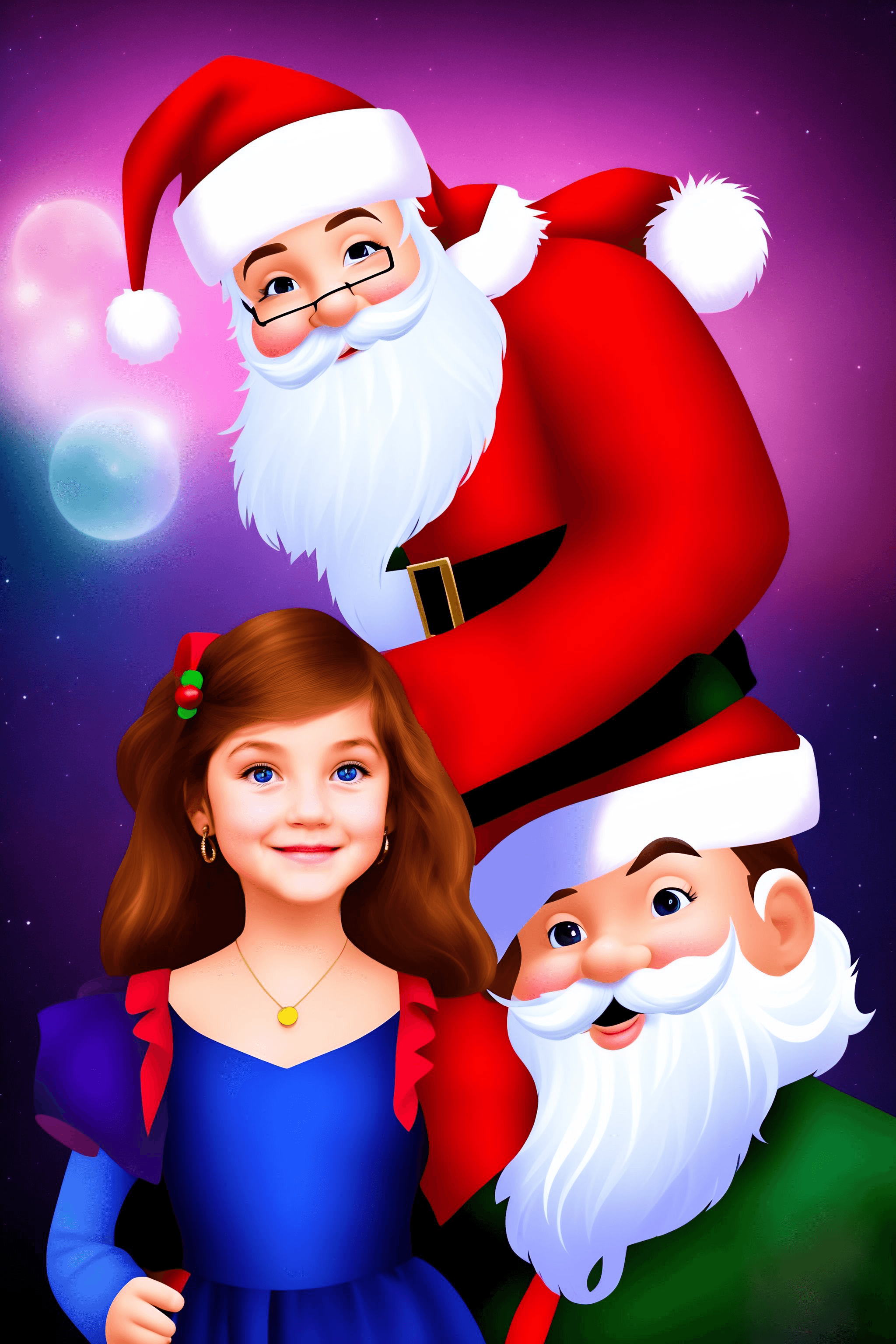 🎅 💃 Santa Claus with Beauty Girl 💃 🎅