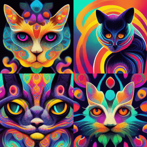 The world of the psychedelic cat