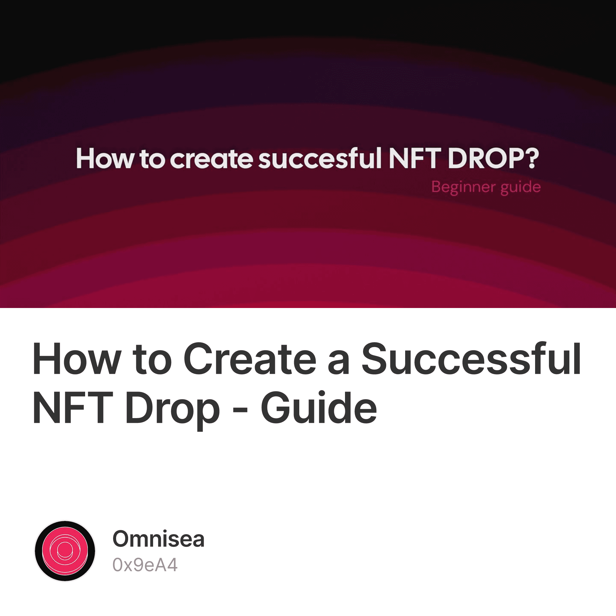 How To Create A Successful Nft Drop Guide Collection Opensea How To Create A Successful Nft Drop Guide Collection Opensea