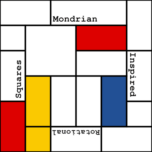 Mondrian Inspired Rotational Squares