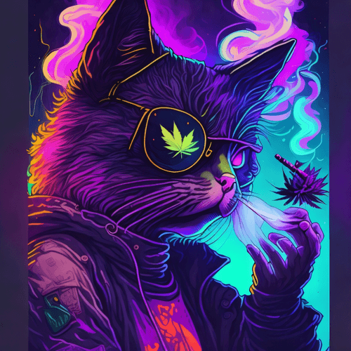 Smoking 420 Cat 