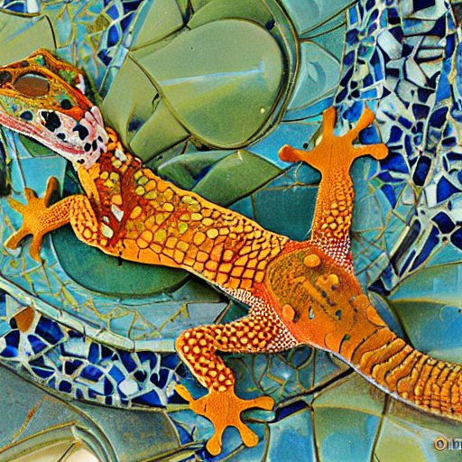 Gecko in Art Nouveau #1