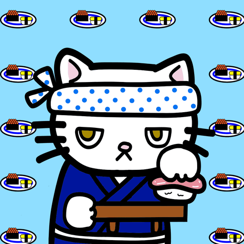 moody  cats #101 "sushi chef"