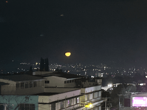 The moon in the city