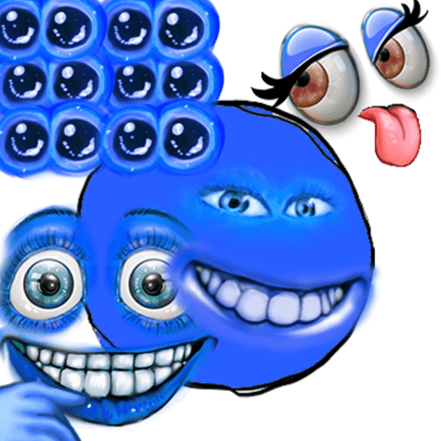 your biggest fan - adorable cursed emoji Sticker for Sale by Blue