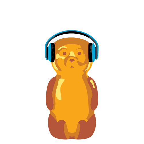 Blue Headphones Bear
