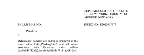 MARINO V. FAKE PHISHING CASE NO.: E2022007977