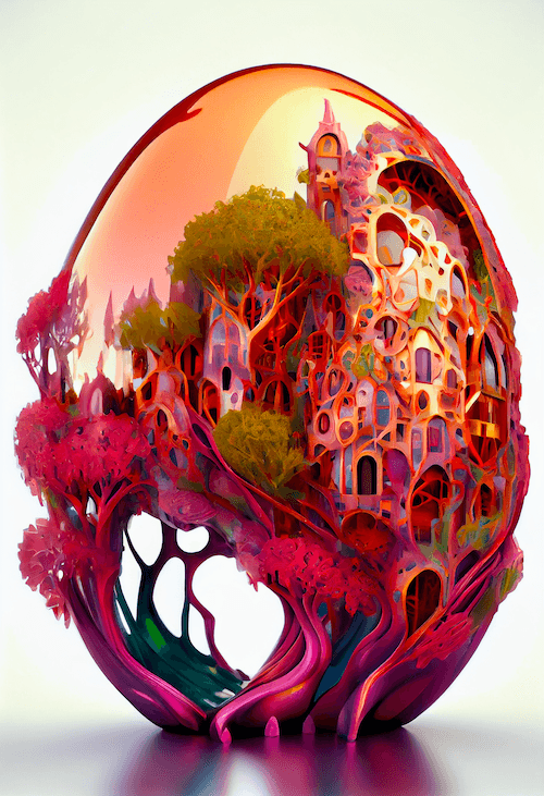 AI Art - Fantasy Architecture Eggs