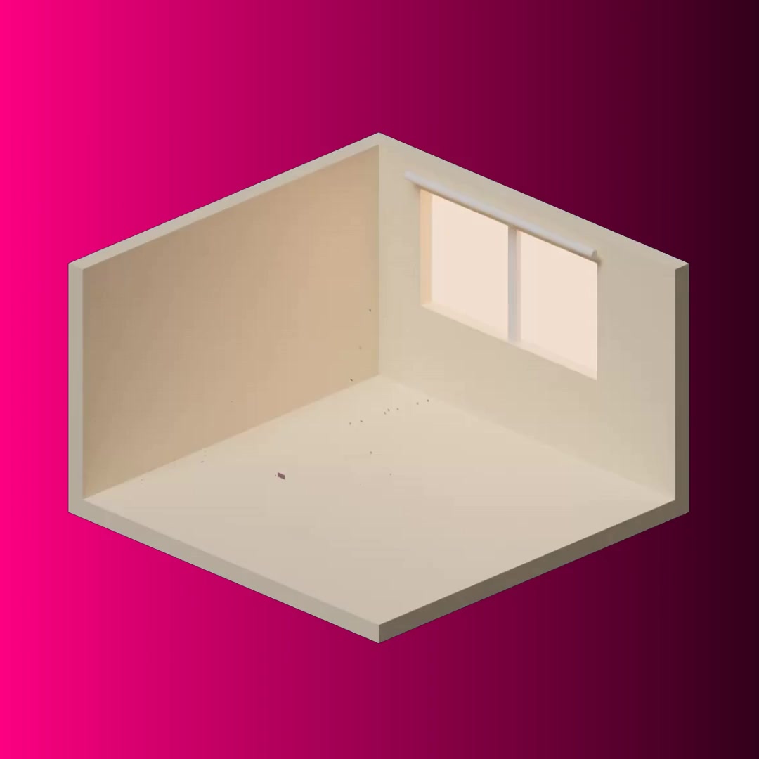 Room 3D Model Animated 1/10000